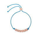 Armband Kubus & koord - Verguld zilver