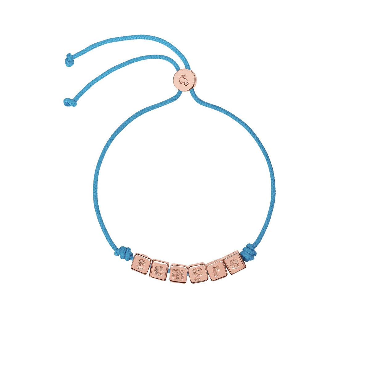 Armband Kubus & koord - Verguld zilver