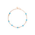 Bracelet Mini Granelli - Or Rose 9K & Céramique turquoise