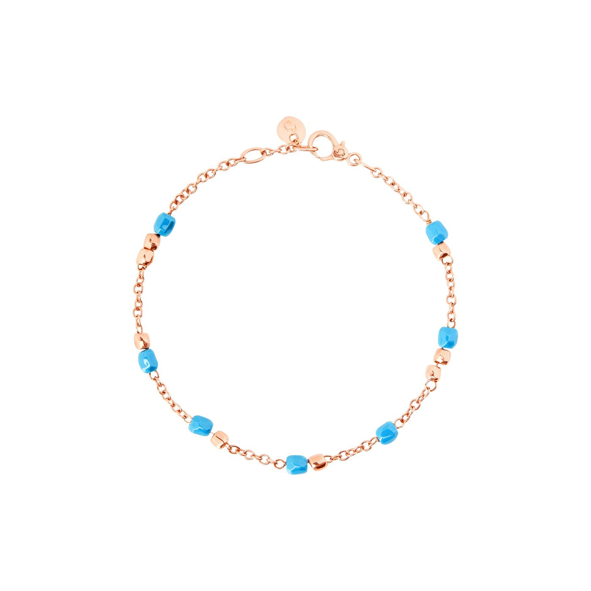 Bracelet Mini Granelli - Or Rose 9K & Céramique turquoise