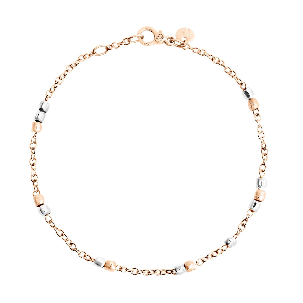 Armband Mini Granelli - 9K Roséguld & Silver