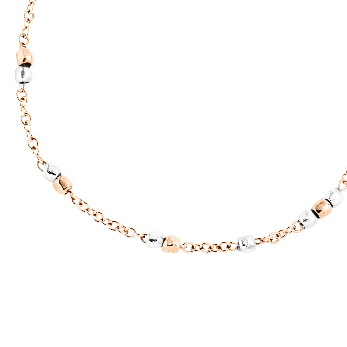 Armband Mini Granelli - 9K Roséguld & Silver