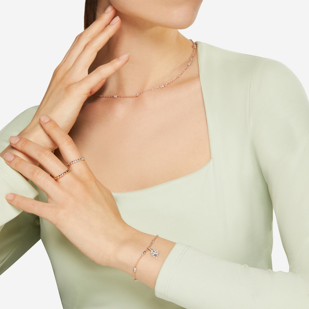 Armband Mini Granelli - 9K Roséguld & Silver