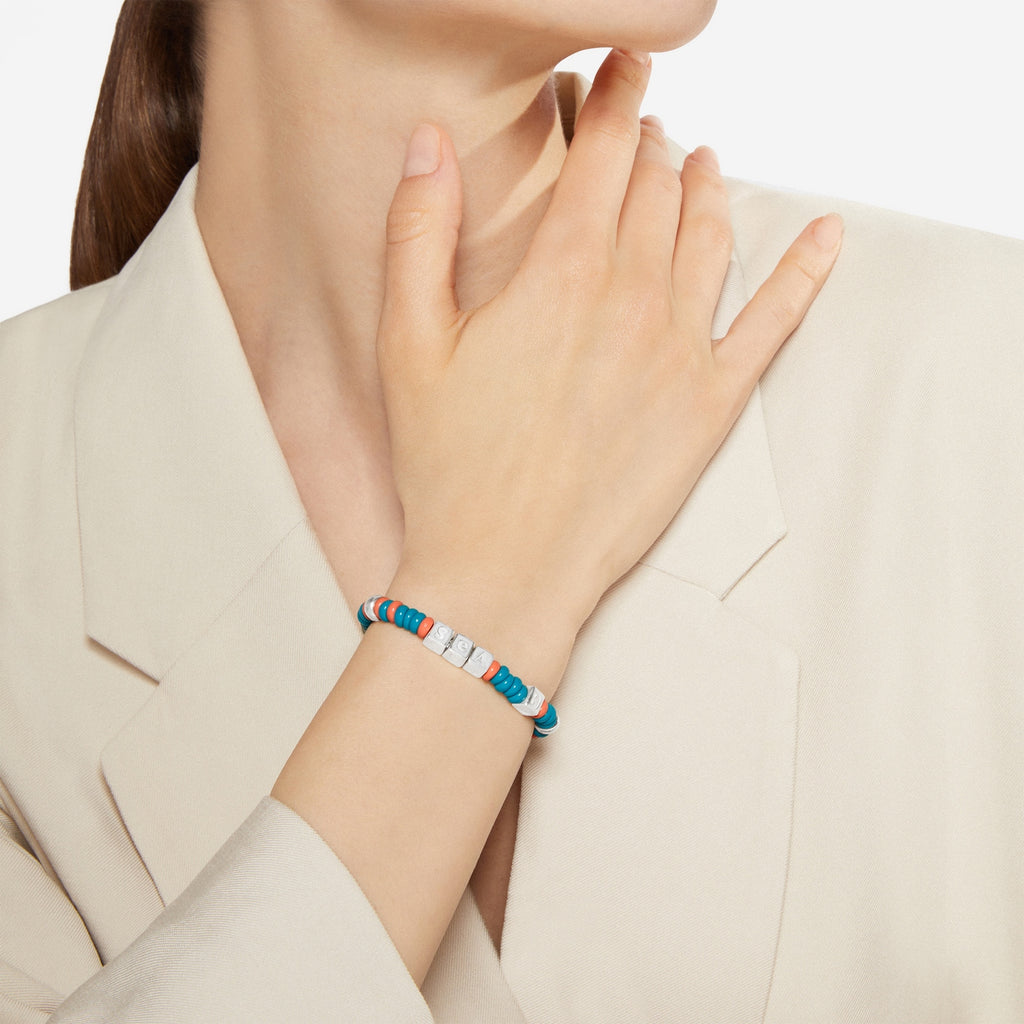 Pulsera Rondelle Tenaka - Plata y plástico reciclado