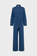 Pantalon - Combi - Short Flore - Bleu Ciel