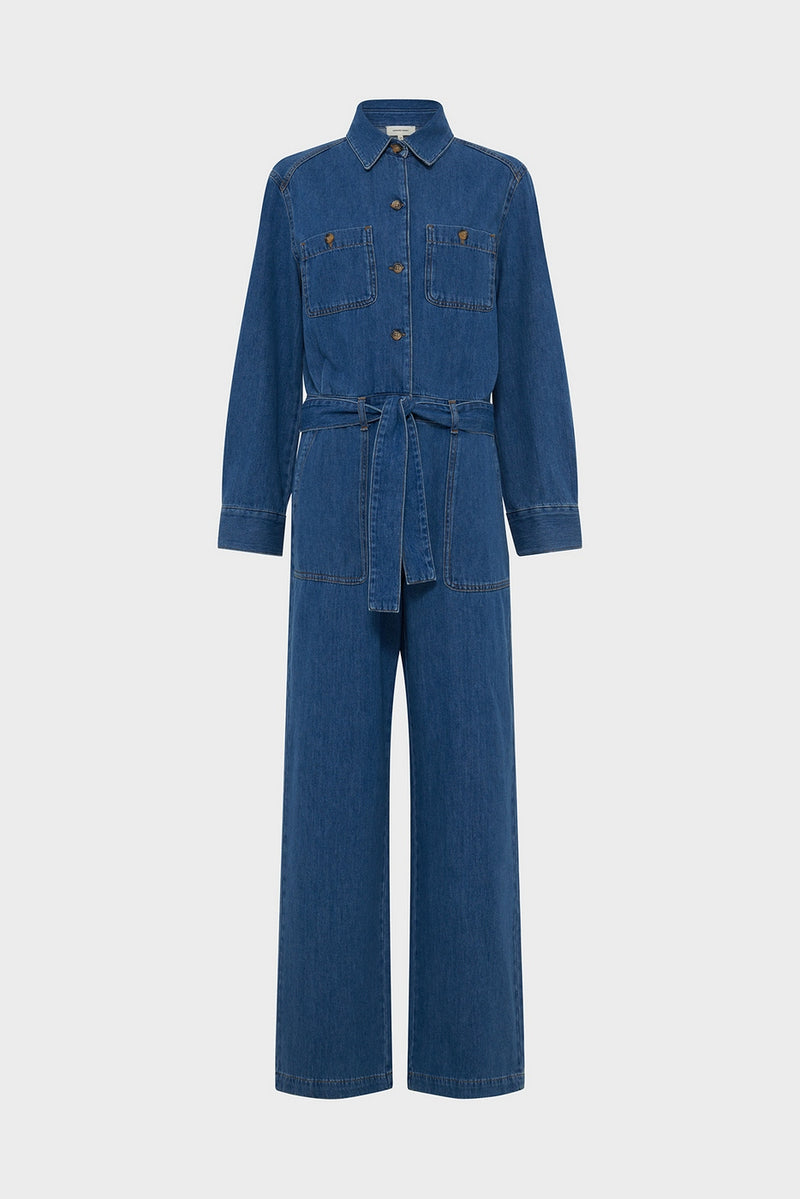 Pantalon - Combi - Short Flore - Bleu Ciel