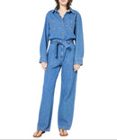 Pantalon - Combi - Short Flore - Bleu Ciel