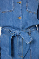 Pantalon - Combi - Short Flore - Bleu Ciel