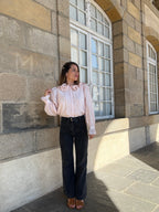 Blusa marrón rosa suave