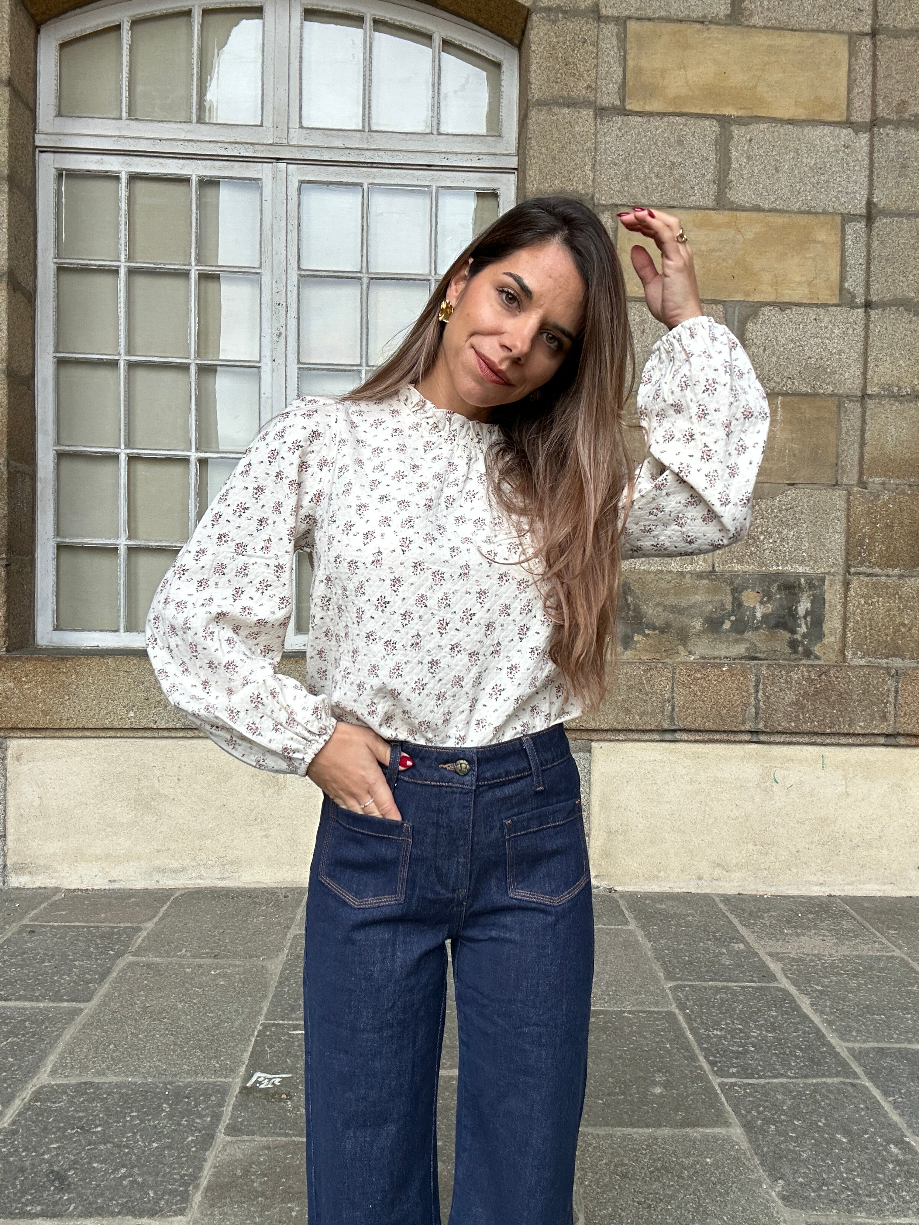 Blouse en coton Rose
