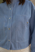 Zélie Stripe Short Jacket Blue/White
