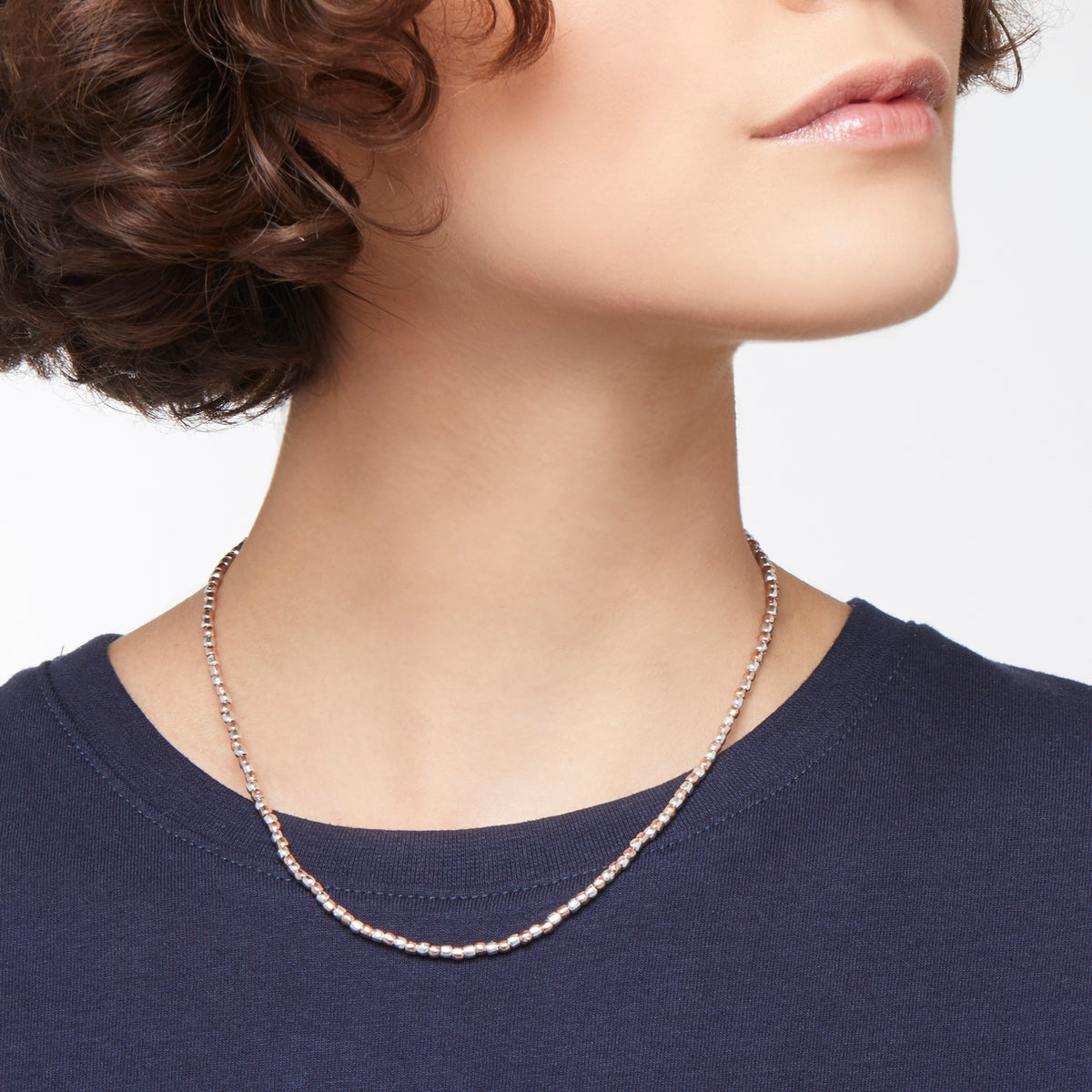 Collier Mini Granelli - Or Rose 9K & Argent