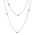Collier Mini Granelli - Or Rose 9K & Céramique bleue