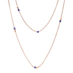 Collier Mini Granelli - Or Rose 9K & Céramique bleue