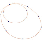 Collier Mini Granelli - Or Rose 9K & Céramique bleue