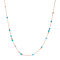 Mini Granelli Necklace - 9K Rose Gold & Turquoise Ceramic