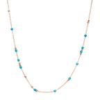 Mini Granelli Necklace - 9K Rose Gold & Turquoise Ceramic