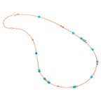 Mini Granelli Necklace - 9K Rose Gold & Turquoise Ceramic