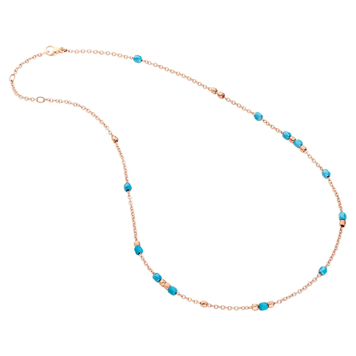 Mini Granelli Necklace - 9K Rose Gold & Turquoise Ceramic