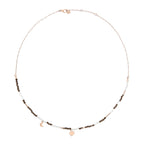 Collar Moon & Sun - Oro rosa de 9 quilates, cuarzo y adularia
