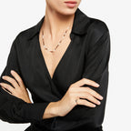 Collar Moon & Sun - Oro rosa de 9 quilates, cuarzo y adularia
