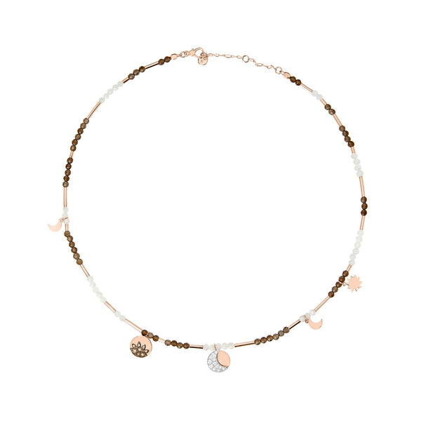 Collier Moon & Sun - Or Rose 9K & Diamants