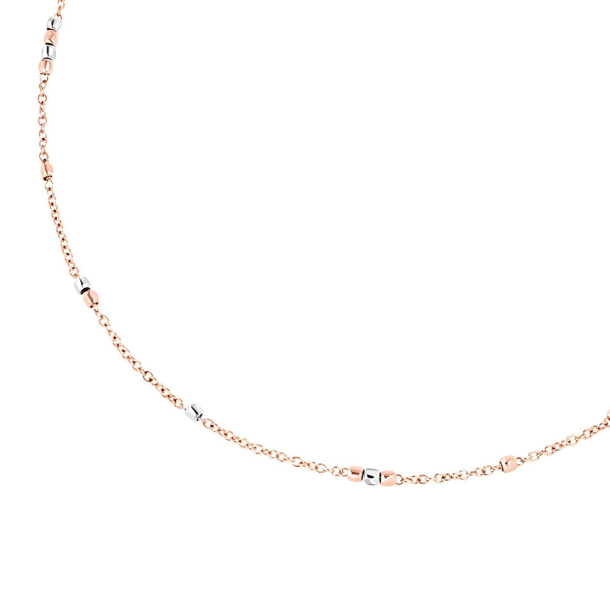 Halskette Mini Granelli – 9K Roségold & Silber