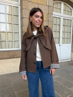 Veste à capuche amovible Garance chocolat