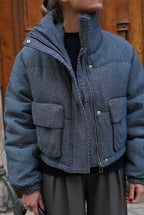 Calixte Down Jacket Blue Pattern