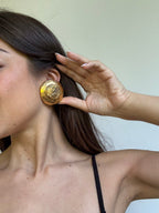 Pendientes Ysl Vintage - Relieve Martillado Xxl