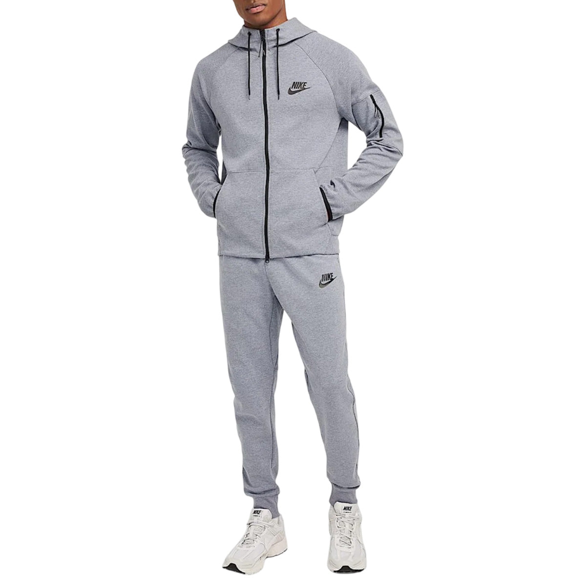 Nike Sportswear Tech Essentials herensweatshirt met rits en capuchon - Grijs, Zwart