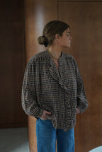 Colette Brown Check Blouse