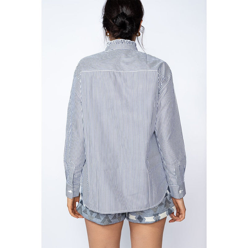Seven August - Dean Shirt - Navy/White Stripes