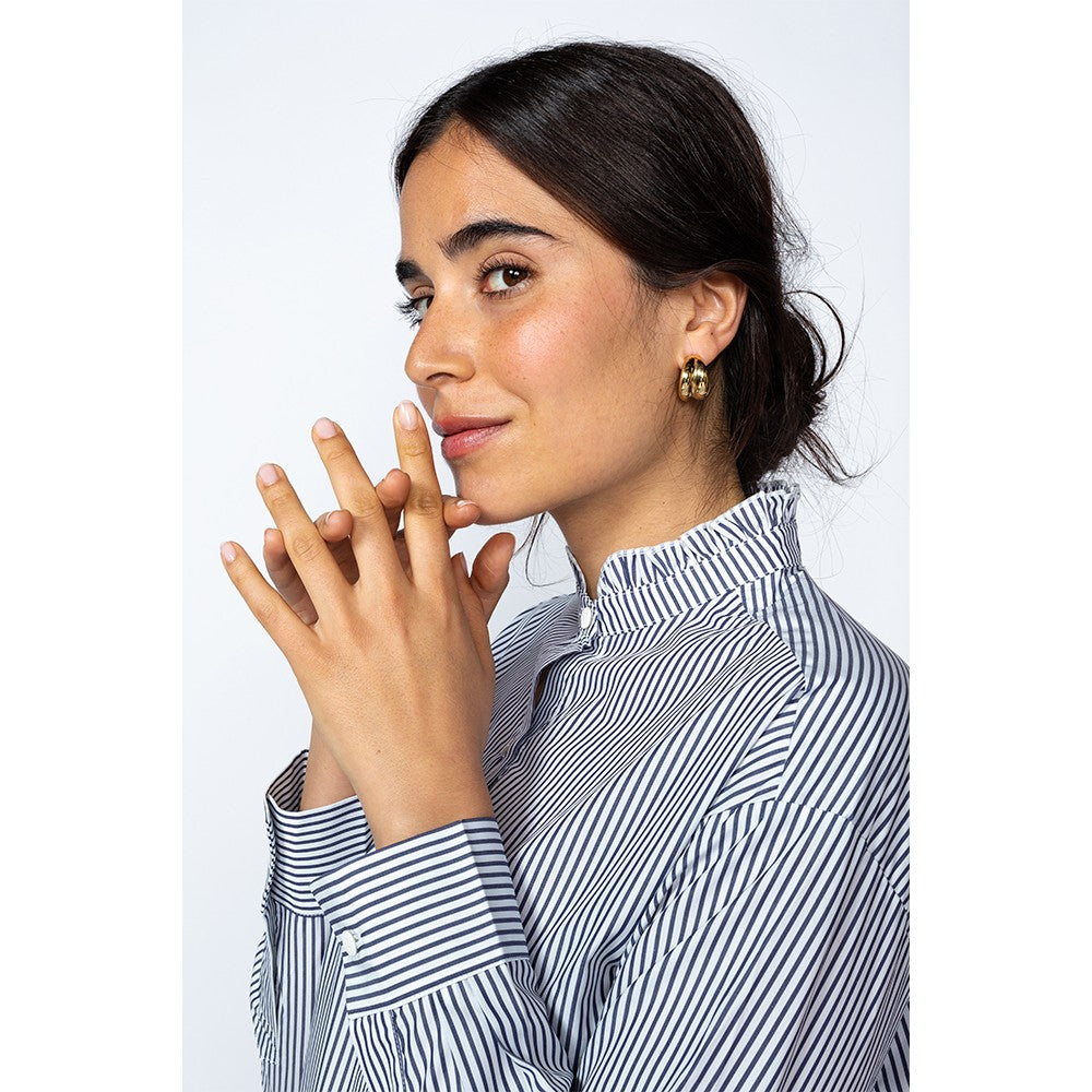 Dean Shirt - Navy/White Stripes