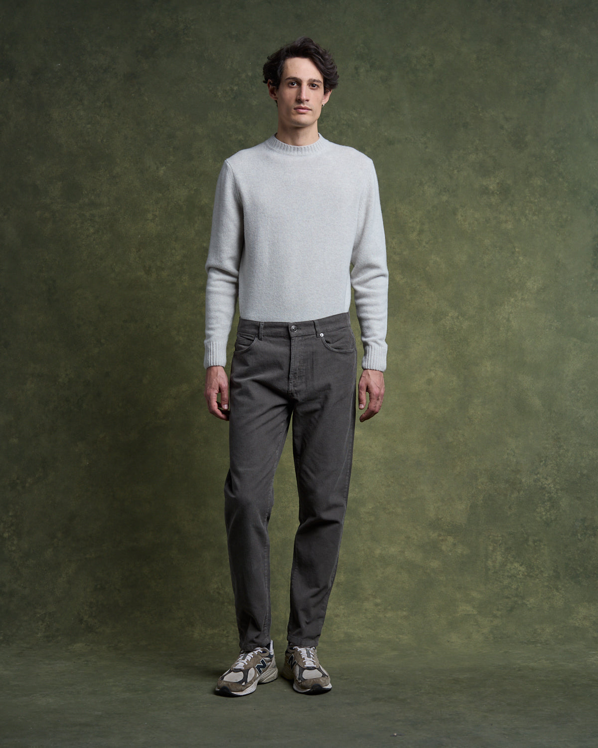Pantalon Cinq Poches Dean Velours - Galet