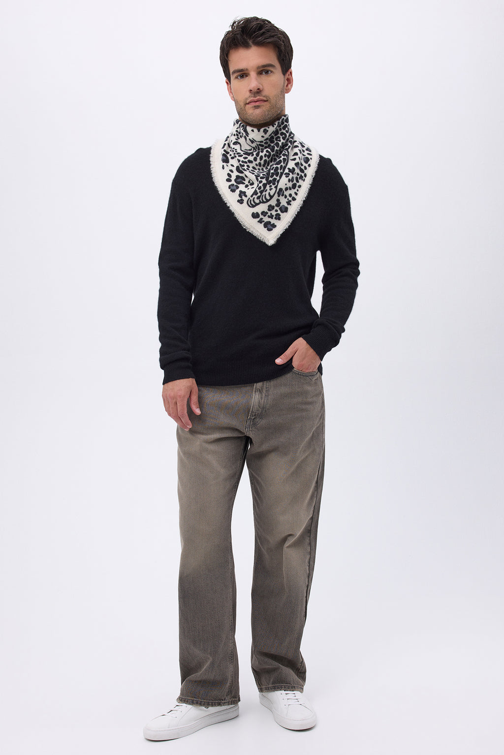 Kleine Bandana Dea - Wit Zwart - Heren
