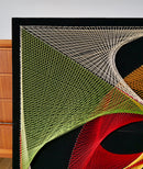 Grand Tableau Design Psychédélique Point Et Fil Multicolore - Années 1970