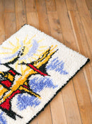 Tapis Tufté Vintage - Motifs Abstraits - Design - 1970