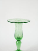 Bougeoir En Verre Soufflé Signé Biot Vert - 1960-1970