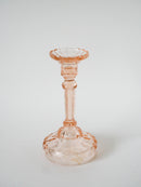 Grand Bougeoir En Verre Moulé - Rose - 1950