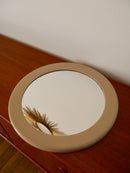 Miroir Rond En Plastique Beige Syla Made In France - Années 70