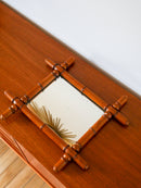 Miroir De Barbier En Bois Effet Bambou 44 X 39 Cm