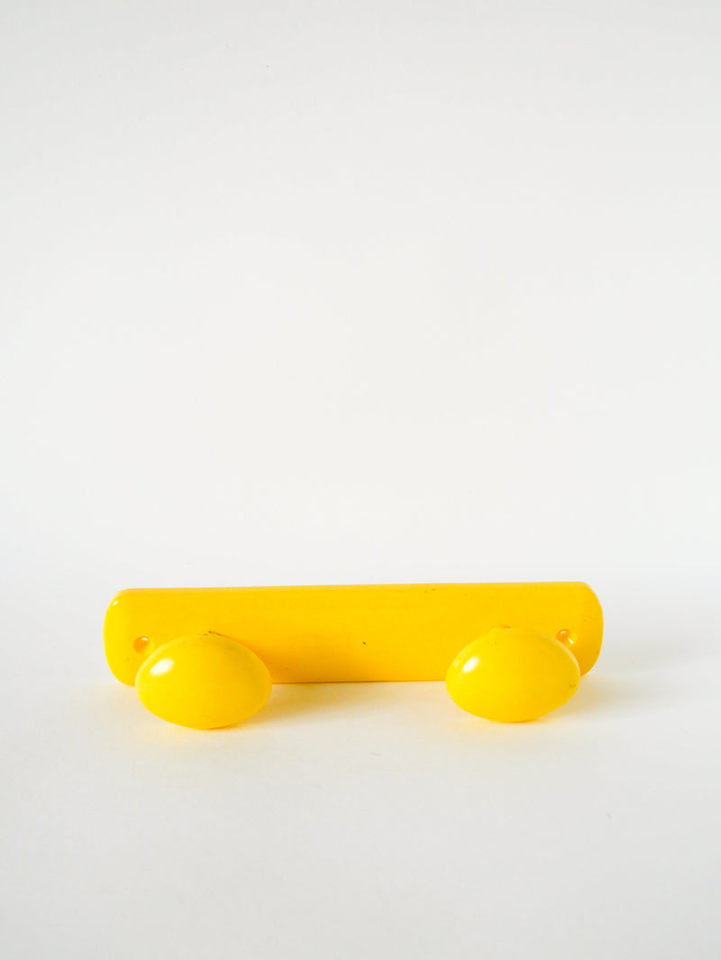 Patère Double En Plastique - Jaune Pastel - Design - 1970