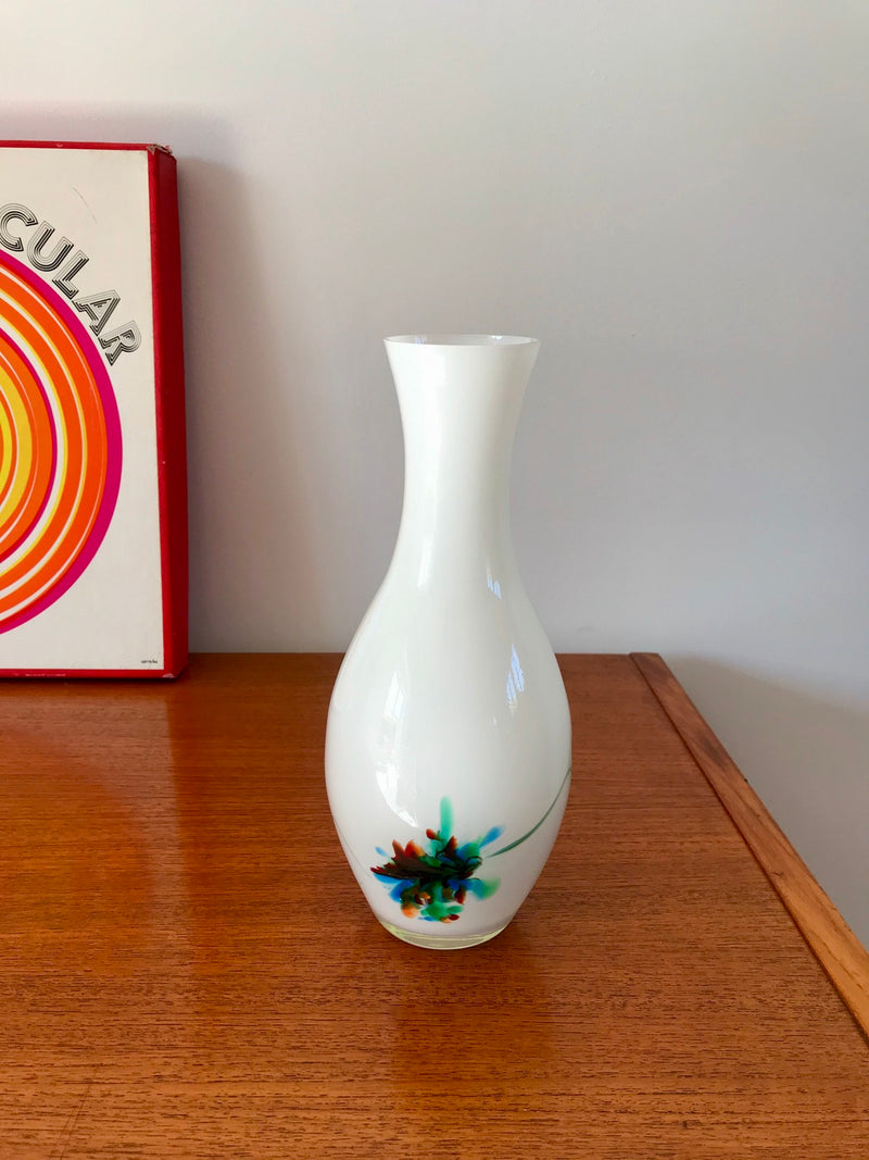 Vase En Opaline Coloré Style Murano - Années 60