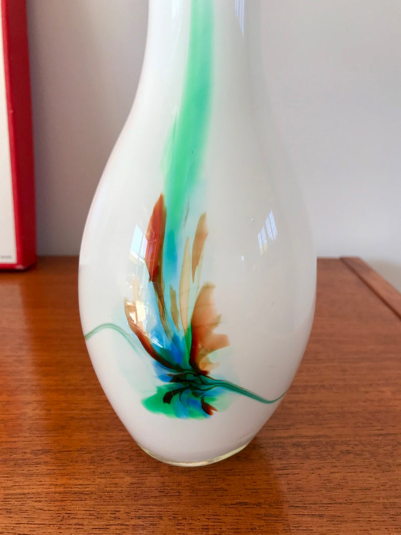 Vase En Opaline Coloré Style Murano - Années 60