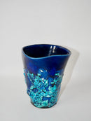 Vase En Céramique Fat Lava Bleu - Années 70