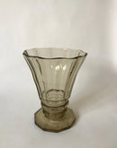 Vase En Verre Fumé Moulé Et Soufflé Made In Belgium - Années 60-70