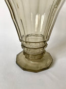 Vase En Verre Fumé Moulé Et Soufflé Made In Belgium - Années 60-70