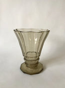 Vase En Verre Fumé Moulé Et Soufflé Made In Belgium - Années 60-70