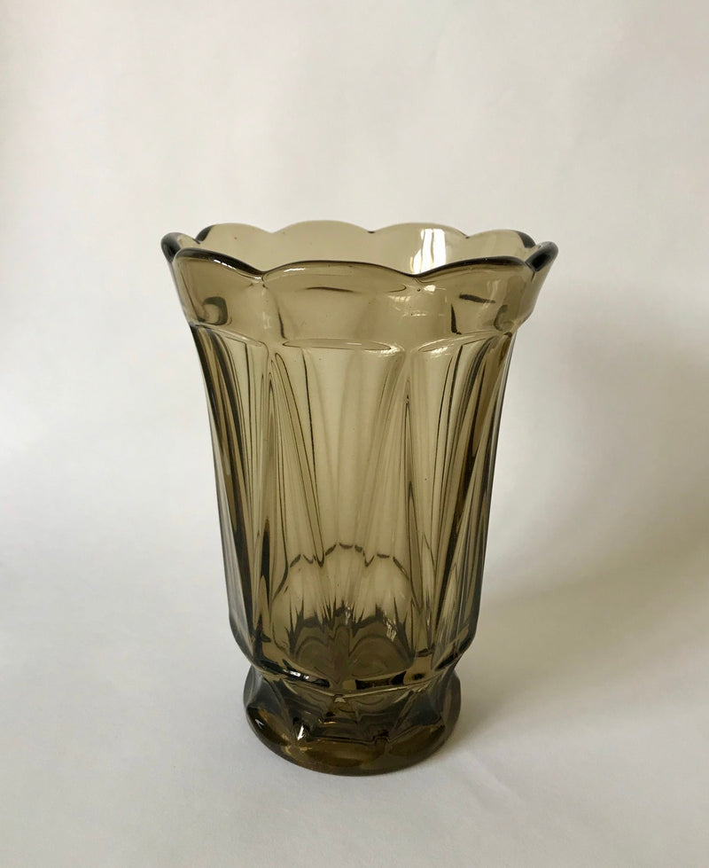 Grand Vase En Verre Fumé - Années 70